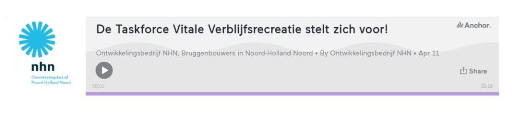 Podcast: Vitale verblijfsrecreatie in Noord-Holland Noord 
